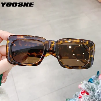 YOOSKE Реколта Квадратни Слънчеви Очила Мъжки Луксозни Маркови Дизайнерски Слънчеви Очила Y2K за Жени Модерен Класически Очила За Шофиране UV400 Мъжки