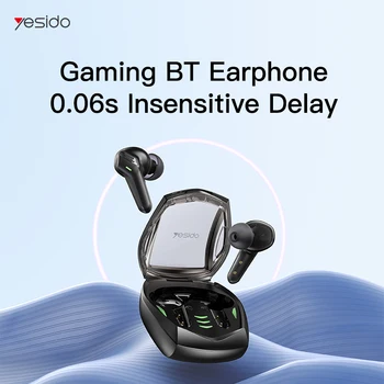 Yesido Слот Bluetooth слушалки 60 мс С Ниско Закъснение TWS Bluetooth 5.3 Слушалки Безжични Слушалки С Шумопотискане Слушалки Геймър