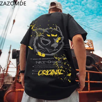 ZAZOMDE 2022 Мъжка тениска оверсайз, готическата Мъжки Дрехи, Графична риза в стил хип-хоп, Памучен Свободна Модна тениска с Къс Ръкав