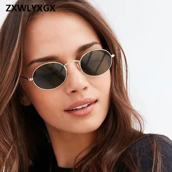 ZXWLYXGX 2021 Реколта, Овални, Малки Слънчеви Очила В Метални Рамки в стил steampunk, Мъжки И Женски Нови Модерни Слънчеви Очила, Дамски слънчеви Очила Oculos De Sol