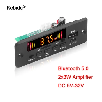 kebidu Hands-free, MP3 Плейър, Декодер Платка 5-32 Bluetooth 5,0 6 W Усилвател на Кола FM-радио Модул за Поддръжка на FM TF USB AUX Записващи устройства