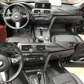 Автомобил-Стайлинг От карбон в Интериора на Автомобила, Централна Конзола Промяна на Цвета на Леярство Стикер Стикери За BMW 3 Series F30 F31 F32 2013-2019