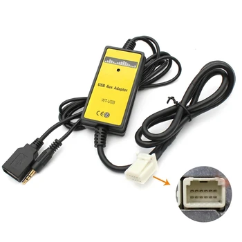 Автомобилен USB Адаптер MP3 AUX Интерфейс USB Кабел за Данни Свързване на Виртуална C D Чейнджър за Tundra 2004-2010