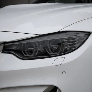 Автомобилна защитно фолио за фарове Опушен-черно, увита винил прозрачен стикер от TPU за BMW M4 F82 F83 2014-2019 автомобилни аксесоари
