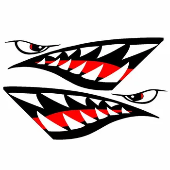 Автомобилни Стикери декор Етикети За Мотоциклети Устата на Акула Зъби Карикатура Стикер Декоративни Аксесоари Творчески Водоустойчив PVC, 13 см