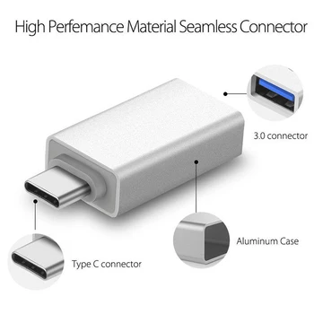Адаптер Type C до USB-A 3.0 Женски Конвертор USB OTG C 3.1 За Mac Nexus 5X 6P