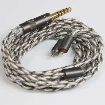 Аудио кабел LETSHUOER S12 3,5 мм или 4,4 мм балансирани кабели за слушалки с 2-пинов конектор 128 нишки посеребренный меден кабел