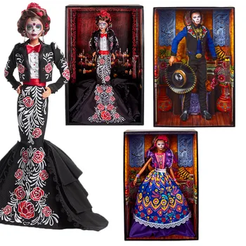 Барби Празнува Dia De Muertos Кен Бенито Сантос Кукла Ограничена Колекция Фигурки Модел Оригинални Подаръци За Колекционери Бърза Доставка