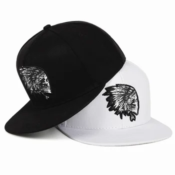 Бейзболни шапки с бродерия под формата на Черепа, с шапка в стил хип-хоп, бейзболни шапки с плоски полета и кости, спортни шапки gorra за мъже и жени, унисекс