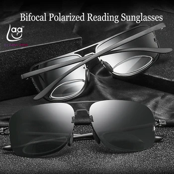 Бифокални очила Поляризирани Слънчеви Очила За Четене +0.75 +1 +1.5 +1.75 До +3,75 виж Близо и Далеч Ретро Пилотните Поляризирани Слънчеви очила с Големи Рамки