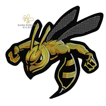 Боксови на Пчелните Ивици Желязо в Тъканите Бродерия Апликация САМ Етикети за Дрехи, Декоративни Икони за Якета