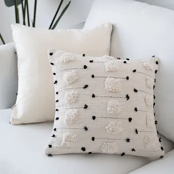 Бял Черен Геометричен калъф за възглавници в Марокански Стил, тъкани калъф за възглавница за декорация на дома, Разтегателен диван 45x45 см/30x50 см
