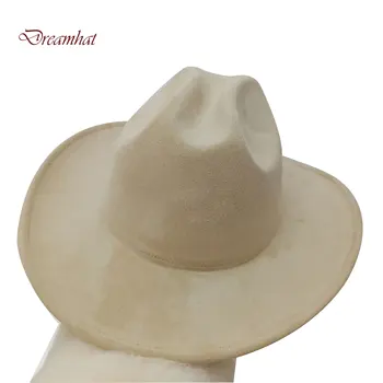 Велур е по-топъл от вълна каубойски шапки мъжете шапка мъжка мода Панама Църква шапка фетровых Есента е топла шапка с широка периферия капачка