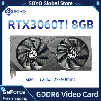 Видео карта SOYO RTX 3060Ti 8 GB X-GAME GDDR6 256-битов графичен процесор NVIDIA DP * 3 PCI Express 4,0x16 rtx3060ti 8 GB графична Карта
