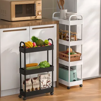 Високо качество ABS съхранение Кухня, зеленчуци рафтове етаж ролка рафтове за съхранение на Организаторът Баня Колекция от Кошници