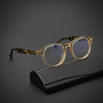 Висококачествена Ацетатная Ретро Кръгли Рамки за Очила в ретро стил за Мъже и Жени, Рамки за Очила при Късогледство и Далекогледство, Корейски Vintage слънчеви Очила