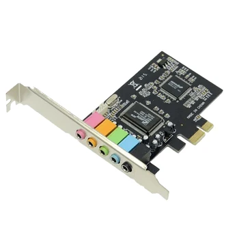 Висококачествена Цифрова Звукова карта PCI-E Audio 5.1 с твердотельными кондензатори CMI8738 6H Чипсет + CD-шофьор