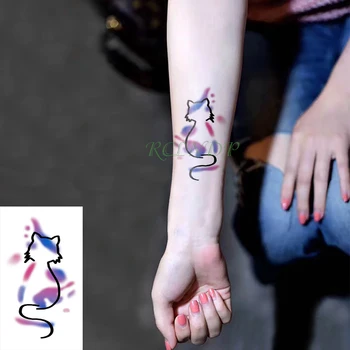 Водоустойчив Временна татуировка Стикер на тялото на котката татуировки мультяшные татуировка етикети флаш татуировка фалшиви татуировки за момичета, деца дете
