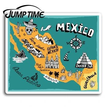 Време скок за Мексико Мексико Карта Забавни Винилови Стикери Стикер за Лаптоп Багажа Стикери Водоустойчиви Аксесоари за Автомобили