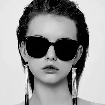 Възстановяване на старите начини Харадзюку Оризови слънчеви Очила за нокти на Корейското Издание Интернет знаменитости Ins слънчеви очила в голяма рамка Моден тренд