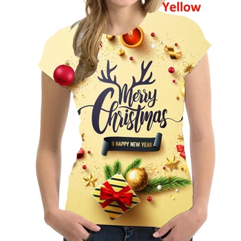 Дамски Модни Печат Блузи С Къс Ръкав Графични Тениски Дамски Индивидуалност Коледна Тениска С Принтом 3d Catoon Тениска