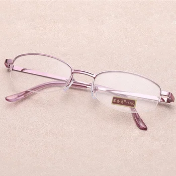 Дамски Очила в Рамка от Метална сплав, Ретро, Анти-умора, високо качество на Лилави Очила за далекогледство, диоптър от + 1.0 до + 4,0 точки