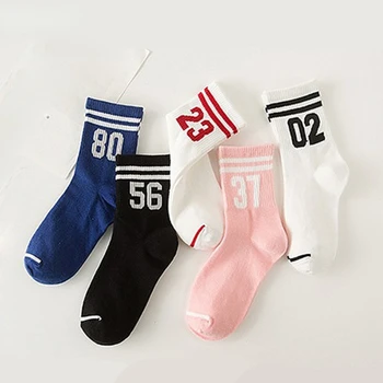 Дамски Унисекс-чорапи за скейтборд с цифрови ленти и с главни букви.Памучни Хип-хоп Чорапи Harajuku Сокс Двойката Пръсти В глезена Meias 2022