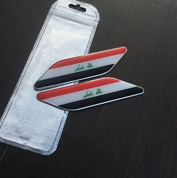 Двойка На Иракския Флаг Авто Крило Странична Емблема Прагове Икона Стикер Стикер Автомобилни Аксесоари