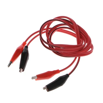 Двойна Червени и Черни Тестови кабели с Крокодиловыми скоби Кабел от Алигатор 105 см #0604