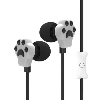 Детски Слушалки Нови Сладки Сладки Мультяшные Котешки Лапи 3,5 мм Слушалки в ушите с Превръщането Калъф с Микрофон за iPhone, Samsung Xiaomi