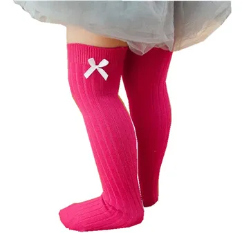 Детски Чорапи, Есенно-зимни Чорапи, Бебешки Чорапи с Лък, 6 Цвята, Топли Детски Чорапогащи, Гамаши за Момичета от 1 до 3 години