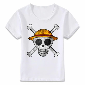 Детски дрехи, Фланелка, едно Парче Пиратски Флаг Luffy, Детска тениска за Момчета и Момичета, Тениски за Деца