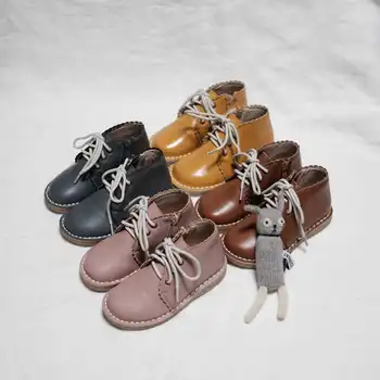 Детски обувки от естествена кожа ръчно изработени от телешка кожа За момичета, ежедневни обувки за мъже, обувки за конна езда, студентски детски обувки