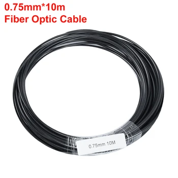 Диаметър 0.75 mm кабел от оптични влакна зарева края на ПЛЕКСИГЛАС черни якета 10M пластмасов вътрешен за Декоративно осветление