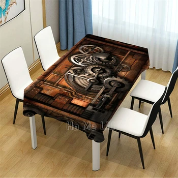 Дизайн покривки за маса в стил steampunk с шестеренками и тръби Уникални кът аксесоари