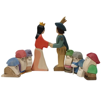 Дървени Приказни Фигурки, Ръчно Изработени Принцеса Принц Статични Декориране На Детски Образователни Играчки Сбирка Блокове