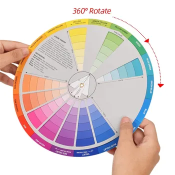 Дъска на колела на цвят татуировка 1pc смесване кръгова за постоянна карта ръководните перваза на грим хроматичната хартия
