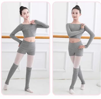 Есенно-Зимни Балетна Танцова Тренировочная Облекло За Възрастни Жени, Обикновена Танцови Костюми