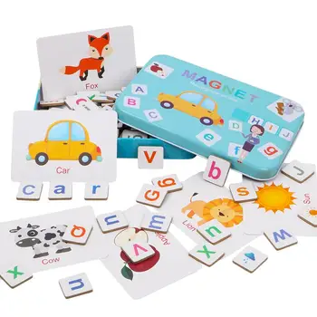 Желязна Кутия На Магнитен Пъзел Азбука Правопис Просто Изчисление Числа Детски Образователни Играчки Монтесори Детски Подаръци