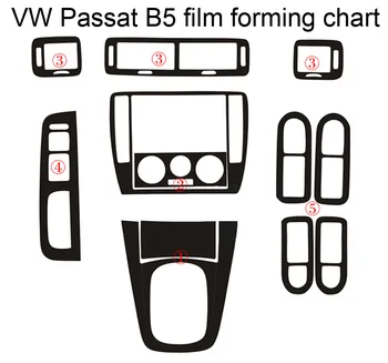 За Volkswagen VW Passat B5 Вътрешна Централна контролен Панел Врата копчето 3D/5D Стикери От карбон Етикети Аксесоари За Стайлинг на Автомобили