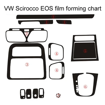 За Volkswagen VW Scirocco/EOS Вътрешна Централна контролен Панел Врата копчето Стикери От карбон Етикети Аксесоари За Стайлинг на автомобили