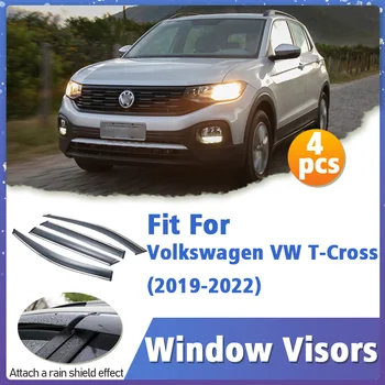 Защита на Козирка на Прозореца, за Volkswagen VW T-Cross 2019-2022 Отрежете Капак Сенници на Подслон и Защита от Слънце и Дъжд Дефлектор Аксесоари