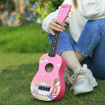 ИРИН 21 Инча Ukulele Липа 4 Струни Хавайска Китара е Музикален Инструмент Розова Принцеса Син Принц За Начинаещи Подарък За Деца