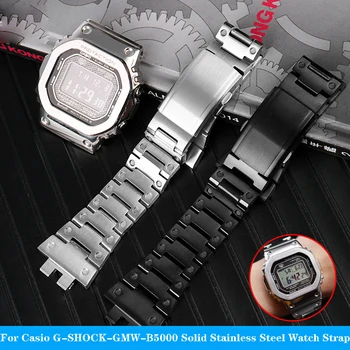 Каишка за часовник Casio G-SHOCK-GMW-B5000, твърди каишка за часовник от неръждаема Стомана, Малък Квадратен Гривна, Аксесоари за часовници, Верижка за часовник