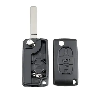 Калъф за дистанционно ключ с 3 бутона Калъф За ключове Защитни Резервни Части Корпус Ключодържател, Без да се отвори и със Седалка За Peugeot За Citroen