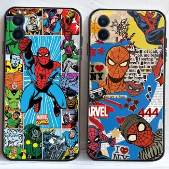 Калъфи За телефони Marvel Spiderman Железния Човек За iPhone 11 12 Pro MAX 6S 7 8 Plus XS MAX 12 13 Mini X XR SE 2020 Мек TPU Funda