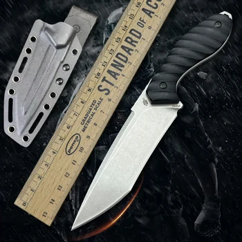 Катерене, риболов фиксиран ловен нож с висока твърдост японски vg10 стомана открит пряк нож къмпинг K сабя за носене,