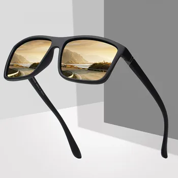Качествени Поляризирани Квадратни Слънчеви Очила Мъжки Маркови Дизайнерски, Класически Черни Слънчеви Очила За Шофиране На Открито Покритие Слънчеви Очила с UV400