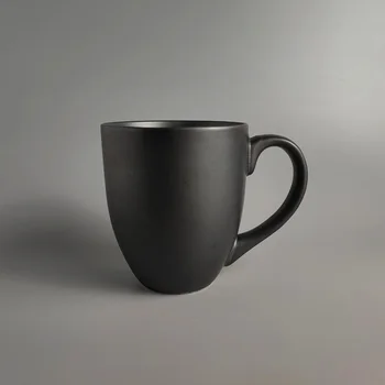 Керамични съдове Японски ретро черна чаша кафе, чаша с голям капацитет