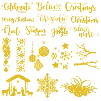 Коледа Поздравително Писмо фенер Гореща Фолио Табела САМ Scrapbooking Занаят Полагане на Хартиени Картички Нов 2019